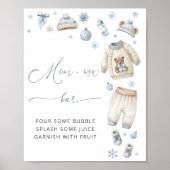 Cold Outside Baby Clothes Baby Shower Mom-osa Bar ポスター (正面)