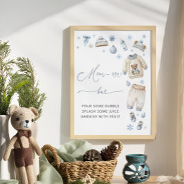 Cold Outside Baby Clothes Baby Shower Mom-osa Bar ポスター