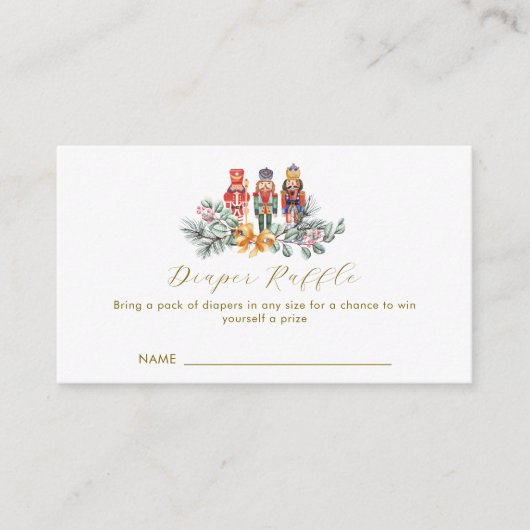 Cold Outside Nutcracker Diaper Raffle Baby Shower  エンクロージャーカード (正面)