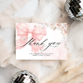 Cold Outside Pink Bow Baby Shower Thank You カード