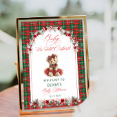 Cold Outside Teddy Bear Baby Shower Welcome ポスター