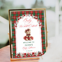 Cold Outside Teddy Bear Baby Shower Welcome ポスター