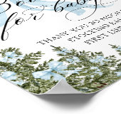 Cold Outside Winter Blue Bow Books for Baby ポスター (角)