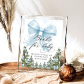 Cold Outside Winter Blue Bow Books for Baby ポスター