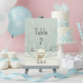 Cold Outside Winter Gender Neutral Baby Shower  テーブルナンバー