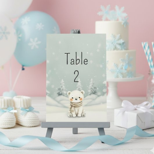 Cold Outside Winter Gender Neutral Baby Shower  テーブルナンバー