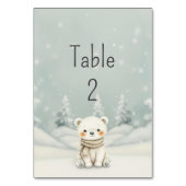 Cold Outside Winter Gender Neutral Baby Shower  テーブルナンバー (正面)
