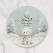 Cold Outside Winter Gender Neutral Baby Shower  フェイバータグ (正面)