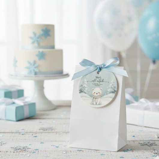 Cold Outside Winter Gender Neutral Baby Shower  フェイバータグ