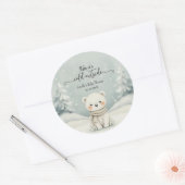 Cold Outside Winter Gender Neutral Baby Shower  ラウンドシール (封筒)