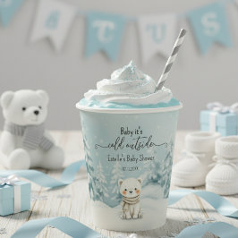 Cold Outside Winter Gender Neutral Baby Shower 紙コップ