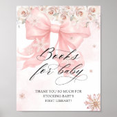Cold Outside Winter Pink Bow Books for Baby ポスター (正面)