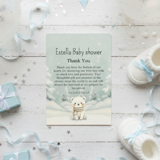 Cold Outside Winter Polar Bear Gender Neutral  サンキューカード