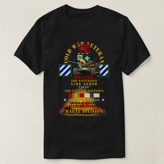 ColdVet 3rd Bn 63rd Armor 3rd Inf Div Augsberg FRG Tシャツ (デザイン正面)