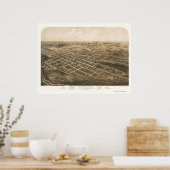 Coldwater, MIパノラママップ – 1868 ポスター (キッチン)