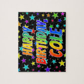 "COLE"名、おもしろい"ハッピーバースデー" ジグソーパズル (縦)