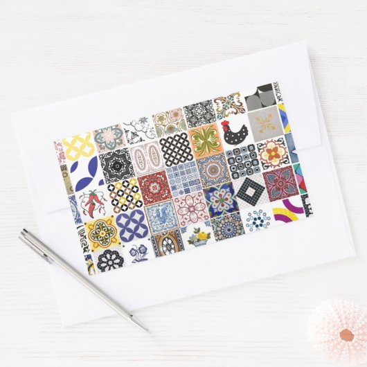 Coleção Azulejos 長方形シール (封筒)