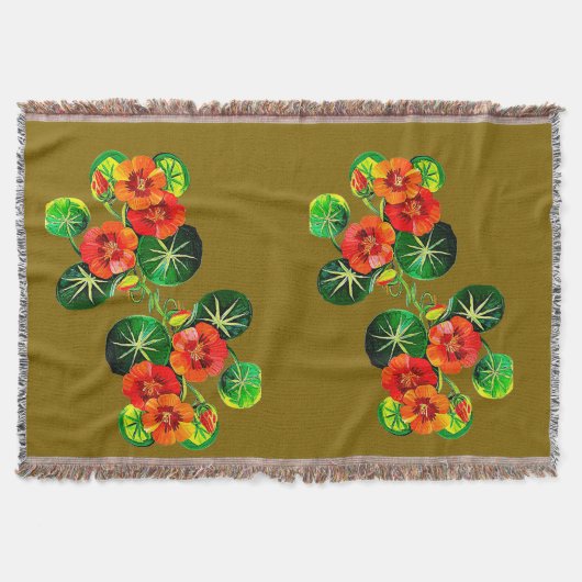 coleção Flores do Brasil capuchinha,  スローブランケット (正面)