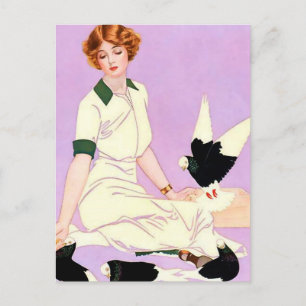 Coles Phillips「フェイドアウェイ ガール」 “鳩に餌をやる女性” ポストカード
