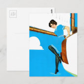 Coles Phillips「フェードアウェイ・ガール」アート「ブルーセイリング」 ポストカード (正面/裏面)