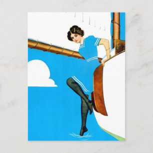 Coles Phillips「フェードアウェイ・ガール」アート「ブルーセイリング」 ポストカード