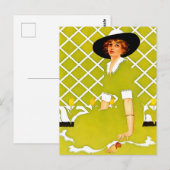 Coles Phillips「フェードアウェイ ガール」 “春の庭" ポストカード (正面/裏面)