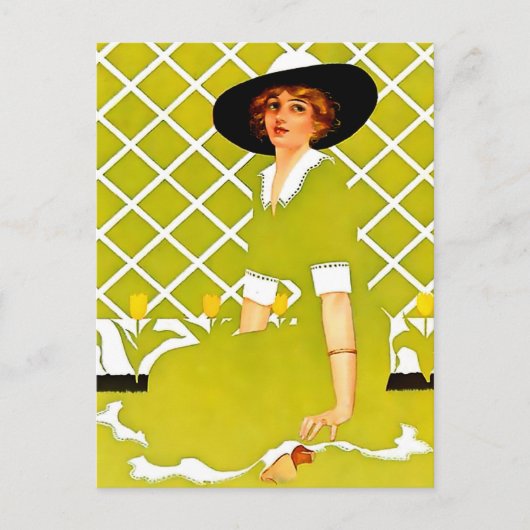 Coles Phillips「フェードアウェイ ガール」 “春の庭" ポストカード (正面)