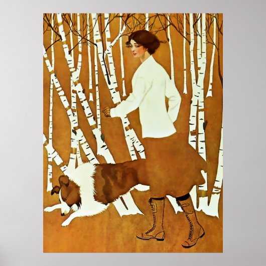 Coles Phillips「フェードアウェイ・ガール」秋の散歩カバー ポスター (正面)