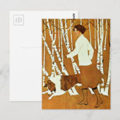 Coles Phillips「フェードアウェイ・ガール」秋の散歩カバー ポストカード (正面/裏面)