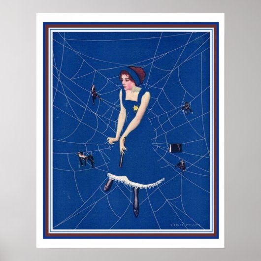 Coles Phillips Deco Spider Web Life Cover 16 x 20 ポスター (正面)