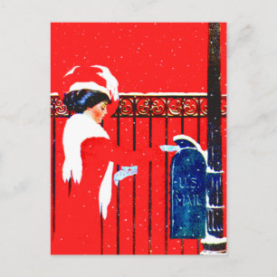 Coles Phillips Fadeaway Girl – ホワイトクリスマス シーズンポストカード