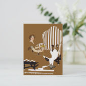 Coles Phillips Fadeaway Woman With Collie ポストカード (スタンド正面)