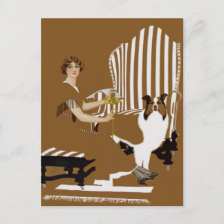 Coles Phillips Fadeaway Woman With Collie ポストカード
