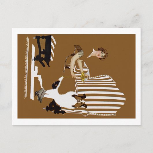 Coles Phillips Fadeaway Woman With Collie ポストカード (正面)