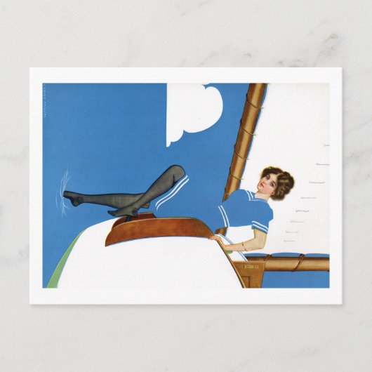 Coles Phillips Fadeway – ブルーオーシャンズでのセーリング ポストカード (正面)