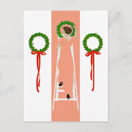 Coles Phillips Fadeway Christmas Deck The Holes シーズンポストカード (正面)