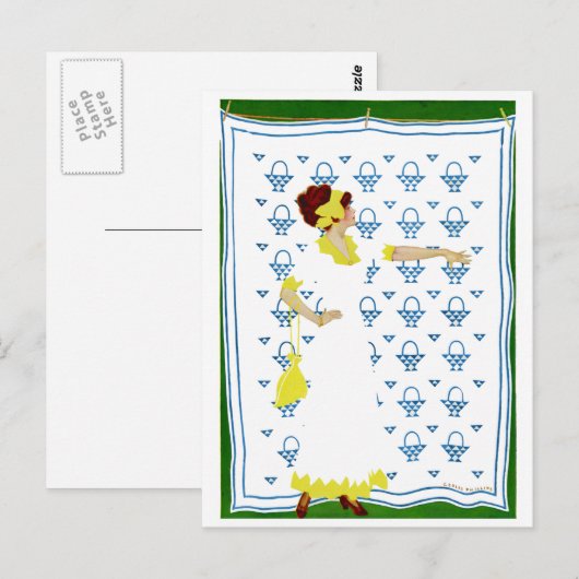 Coles Phillips Fadeway - County Fairの女性 ポストカード (正面/裏面)