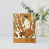 Coles Phillips 'Fadeway Girl'秋のウォークカバー ポストカード (スタンド正面)