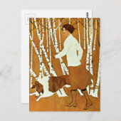 Coles Phillips 'Fadeway Girl'秋のウォークカバー ポストカード (正面/裏面)