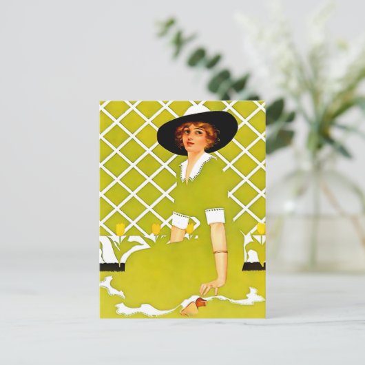 Coles Phillips 'Fadeway Girl' "春園" ポストカード (スタンド正面)