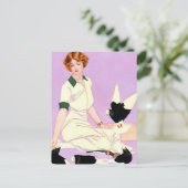 Coles Phillips 'Fadeway Girl' "食べ物を与え's Pigons" ポストカード (スタンド正面)