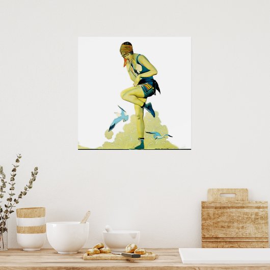 Coles Phillips 'Fadeway Girl' "A Quick Dip" ポスター (キッチン)