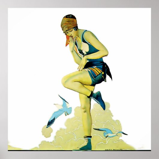 Coles Phillips 'Fadeway Girl' "A Quick Dip" ポスター (正面)