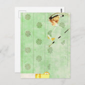 Coles Phillips 'Fadeway Girl' "Green Wallpaper" ポストカード (正面/裏面)