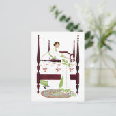 Coles Phillips Woman and Four poster and Quilts ポストカード (スタンド正面)