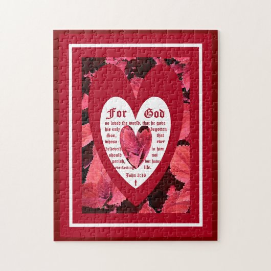 Coleus Close-up with John 3:16 ジグソーパズル (縦)