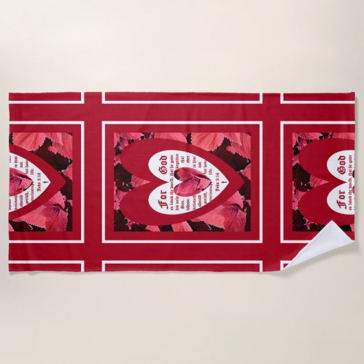 Coleus Close-up with John 3:16 ビーチタオル (正面)