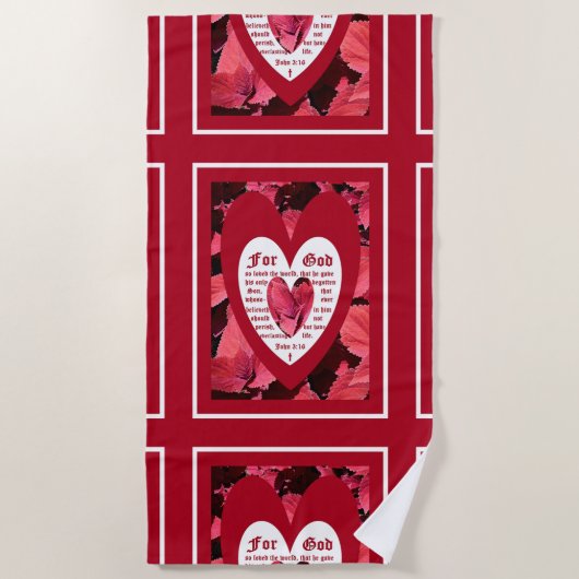 Coleus Close-up with John 3:16 ビーチタオル (正面)