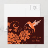 Colibriおよび花 ポストカード (正面/裏面)