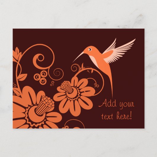 Colibriおよび花 ポストカード (正面)